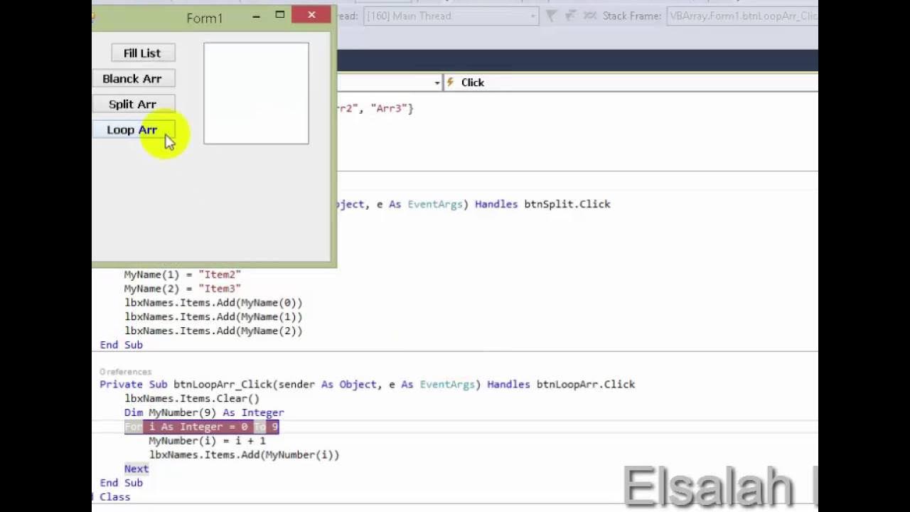 027 For Loop With Arrays (Visual Studio 2015, Visual Basic, Visual C ...