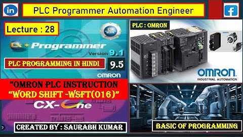 Word Shift WSFT(016)  // Omron PLC Programming Tutorial for Beginners  // Cx-programmer // online 
