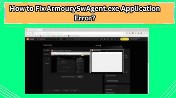 How to Fix ArmourySwAgent exe Application Error
