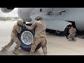 US $340 Million C-17 Cargo Plane Tire Change Process