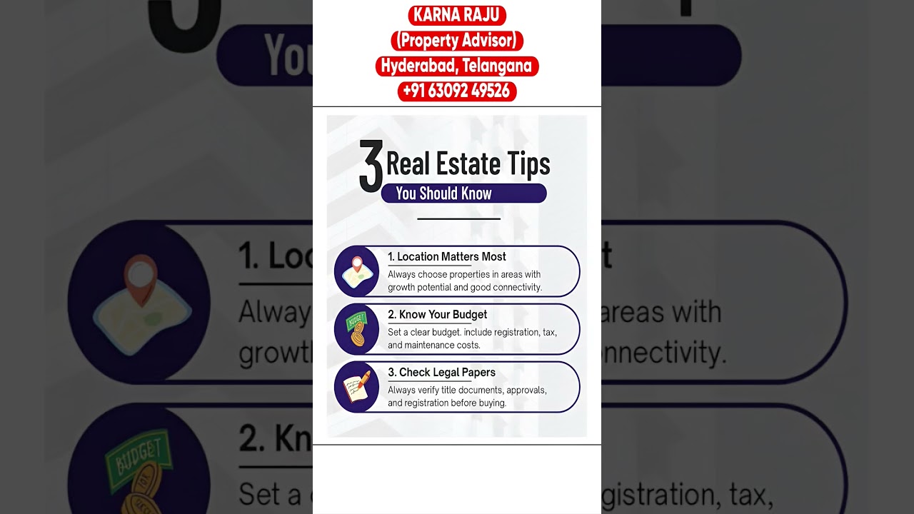 3 Real Estate Tips You Should Know Before Buying Property in Hyderabad | Property Advisor Guide