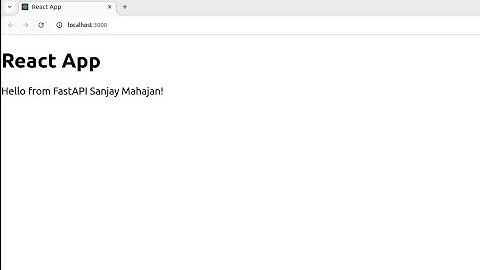 Python FastAPI with React js