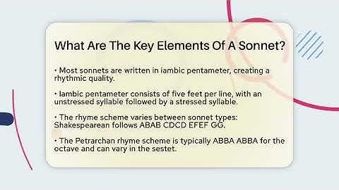 What Are The Key Elements Of A Sonnet? - Tales And Texts