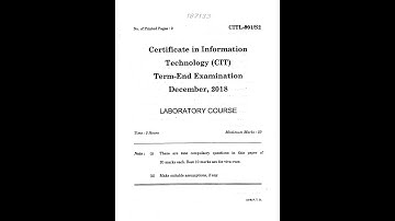 CITL - 001  (P)  (S2)  December 2018 Question Paper