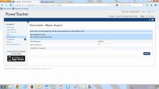 Password Change in PowerTeacher Power School