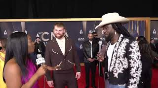 CMA Awards red carpet: Shaboozey touts Kevin Powers talent, hopes he's 'like Chris Stapleton soon'