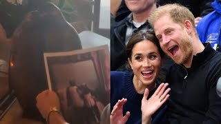 ‘Anyone got a spew bucket’: Prince Harry gifts Meghan a bronze penguin for their anniversary