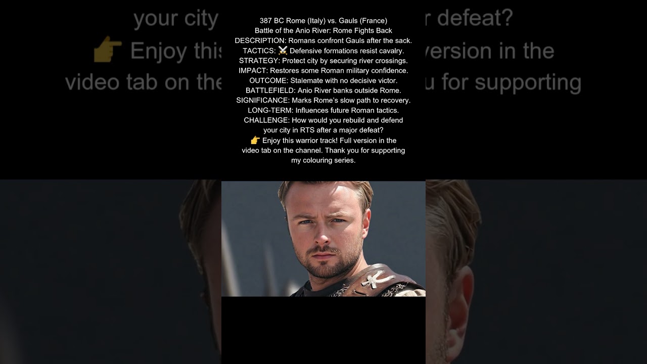 Rome vs  Gauls 387 BC Battle of the Anio River 