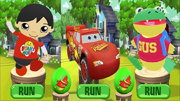Tag with Ryan - Lightning McQueen from Cars vs Gus vs Ryan - Run Gameplay