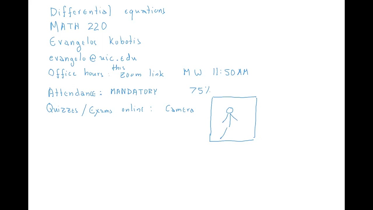 Ordinary Differential Equations Live - Lecture 01: This course - Generalities on ODE