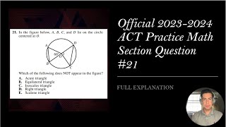 Official ACT Practice Exam Math Question #21 FULL EXPLANATION!