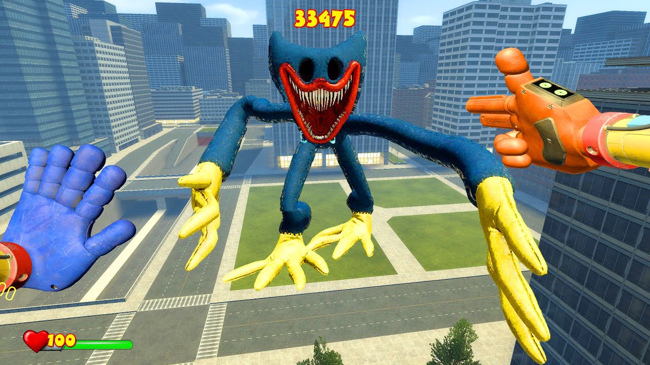 NIGHTMARE HUGGY WUGGY FROM POPPY PLAYTIME WON’T STOP CHASING ME IN THE CITY | GARRY'S MOD