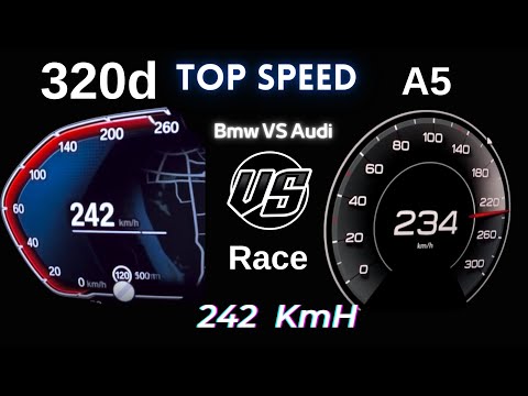 Top Speed 242KmH-Audi A5 Sportback 40 Tfsi 190 Hp VS Bmw 3 series 320d G20 190 Hp Acceleration Test