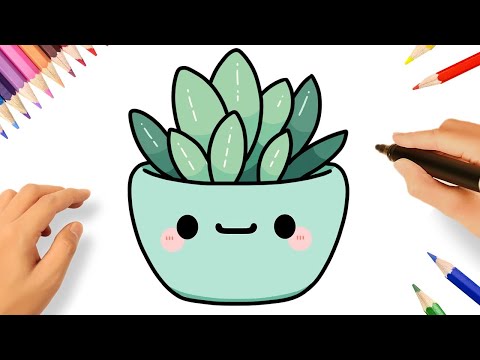 COMO DESENHAR UMA PLANTA FOFINHA FÁCIL 🌱💗