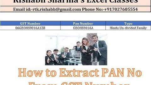 How to Extract PAN No from GST Number and how to know the Type of Pan Number.