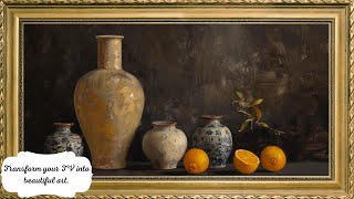 FRAME TV ART POTTERY STILL LIFE TV SCREENSAVER WALLPAPER BACKGROUND OIL PAINTING HOME DECOR