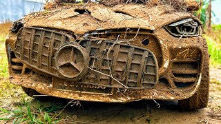 Full restoration Mercedes-Maybach GLS 600 supercar with broken front part  (children&#39;s electric car)