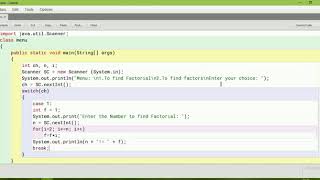 Menu Driven Program in BlueJava