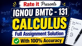 IGNOU BMTC 131 Calculus Assignment Solution | IGNOU BMTC 131 Assignment 2026 Solution with 100% Accu