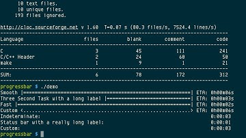 demo/examples of progressbar C library