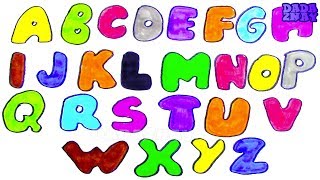 Учим английский Алфавит|Рисуем буквы английского алфавита|Учим цвета с цветными маркерами