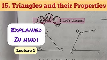 6th Std - Mathematics - Chapter 15 Triangles and their properties explained in hindi - Lecture 1