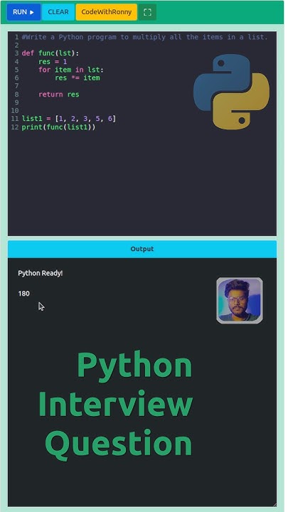 Python Program to multiply all the list #python #coding #shortsfeed ...