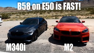 2024 BMW M2 stock vs M340i xDrive Stage 2 E50 Race!