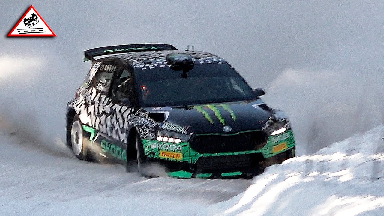 Test Day Rally Sweden 2024 | Oliver Solberg | Škoda Fabia RS Rally2 [Passats de canto]