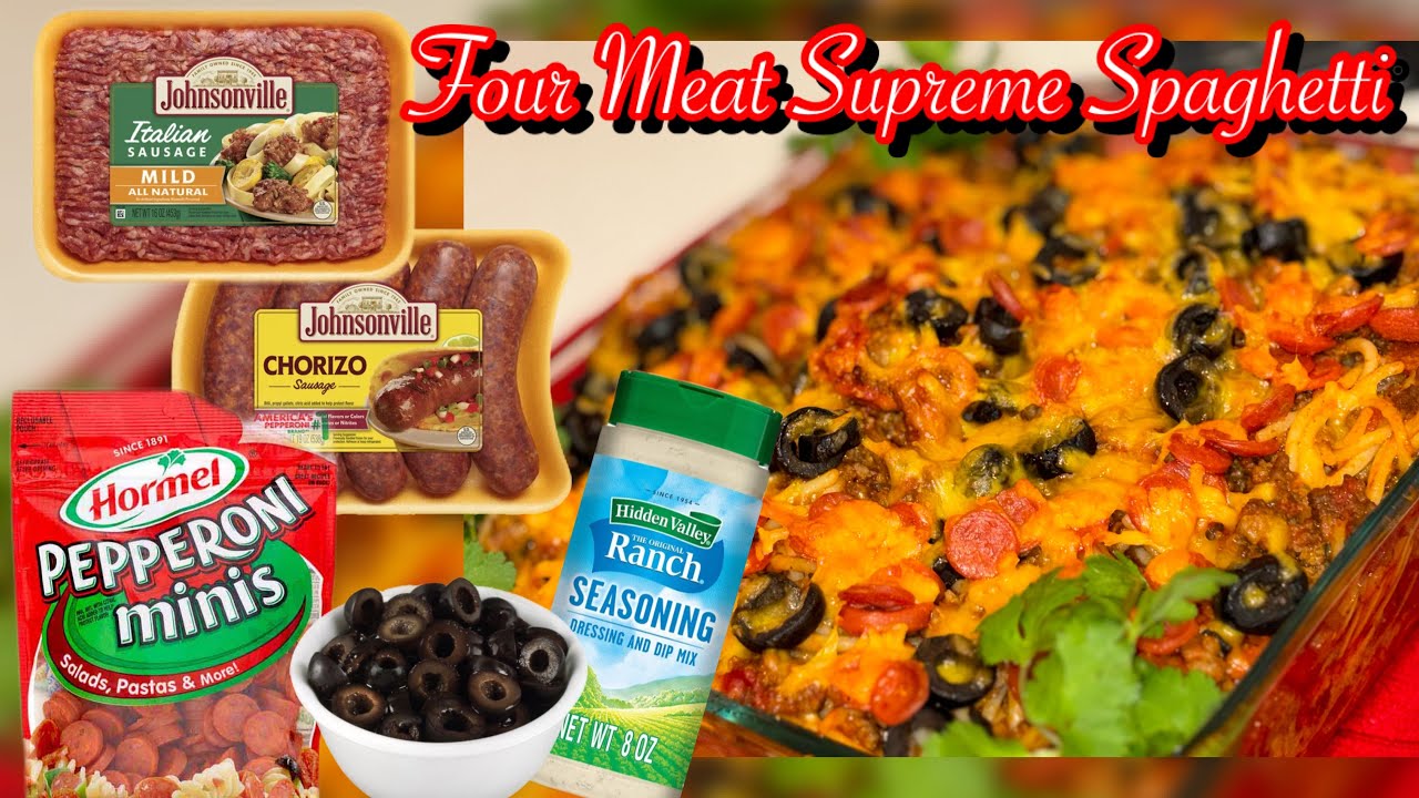 Restaurant Style | Four Meat Supreme Spaghetti 🔥
