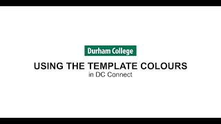 Using the Template Colours in DC Connect