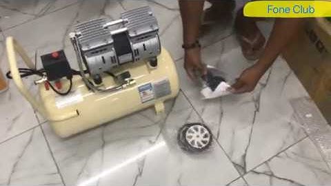 Unboxing and install air compressor for laminate machine