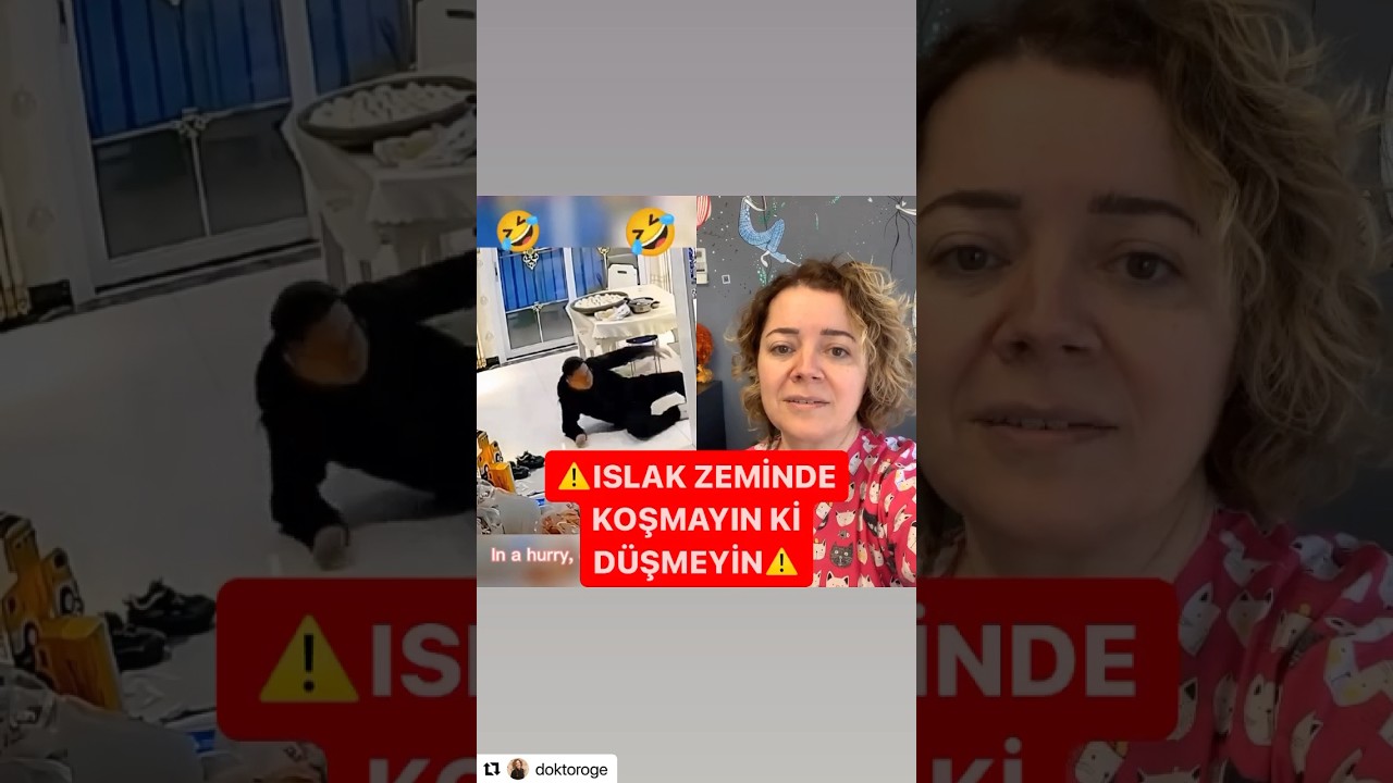 ⚠️Islak zeminde lütfen koşmayın, ki düşmeyin! Çocuklarınıza da hatırlatın! #doktoroge