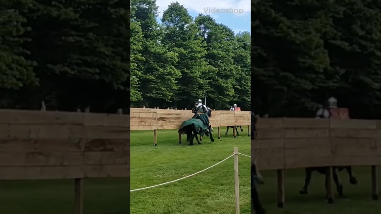 Tobias Capwell destroying his lance, Hampton Court Jousting Tournament.