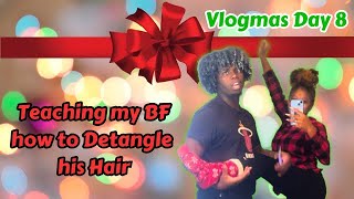 Teaching My Boyfriend How to do His Hair | Vlogmas Day