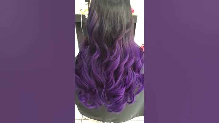 Ombre# purple # curly by Helen HUA Chicago