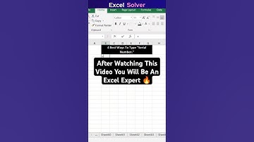4 Best Ways To Type Serial Number #exceltips #excel #shorts