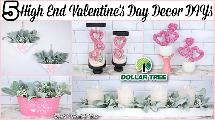 5 HIGH END VALENTINE'S DAY DECOR DIYS // DOLLAR TREE DIY // HOME DECOR // 2022