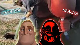 Sedot Wc Dalam Ekspetasi Dan Realita - Mr Incredible Meme