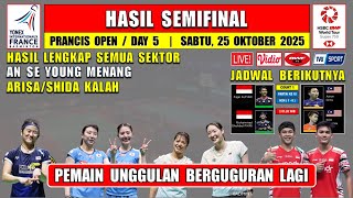 UNGGULAN BERGUGURAN ~ Hasil Lengkap Semifinal Prancis Open 2025 Hari Ini Sesi 1 ~ ASY MENANG