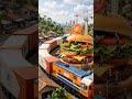 Tiny Indonesian Train Exploring a Giant Food World 🍔🚂 #train #miniaturkeretaapi #tinyworld #railway