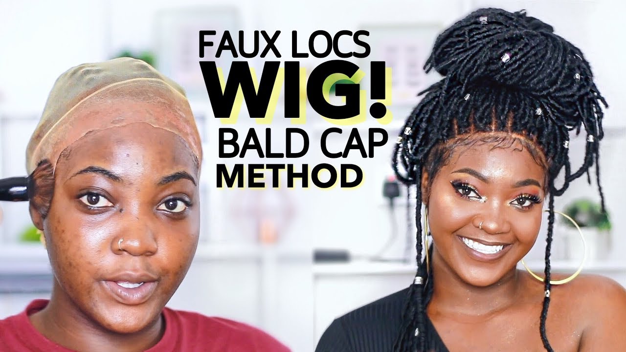 0100 HOW TO LAY A FAUX LOCS WIG (NO GLUE) BALD CAP METHOD YouTube