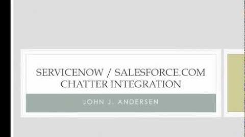 ServiceNow Integration with Salesforce.com Chatter