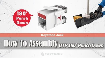 Using a 90° & 180° Termination Tool assembles CAT.6 180-degree colored plate RJ45 Keystone Jacks