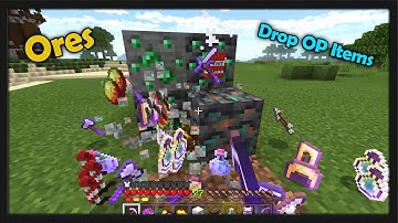 Minecraft, but Ores drop OP Items | Addon in Minecraft PE / Bedrock