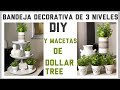 DIY Bandeja decorativa de 3 niveles /y pequeñas macetas /decoraciones para el hogar