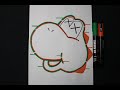 Drawing Yoshi with Posca Markers! Glitch Effect  | Well, the Art #shorts