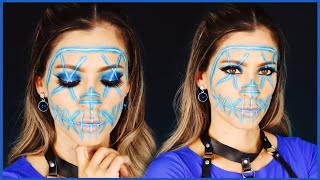 MAQUILLAJE DE ÚLTIMO MINUTO PARA HALLOWEEN | MASCARA NEÓN MAKEUP | NatyGloss