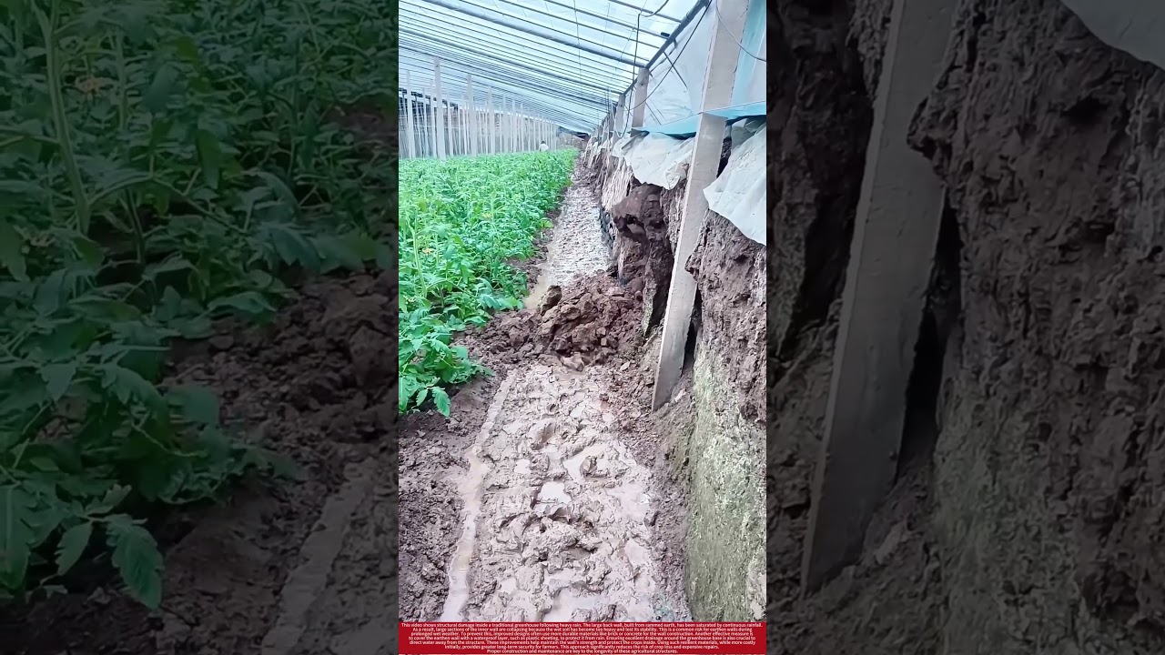 Days of Rain Crumbling a Rammed Earth Greenhouse Wall
