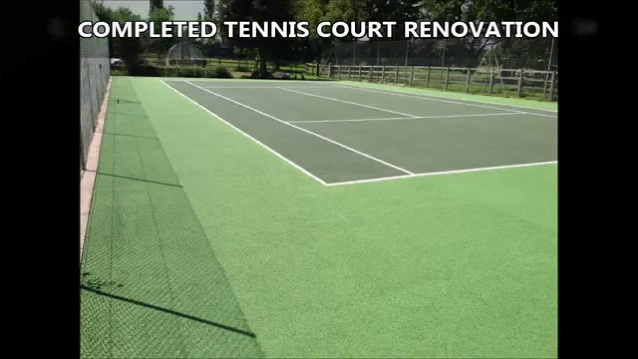 Repairing Cracked Hard Tennis Court Surface Buckinghamshire YouTube